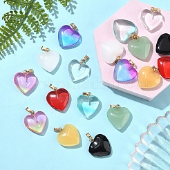 18Pcs 9 Colors Spray Painted Glass Pendants&nbsp;GLAA-YW0004-31