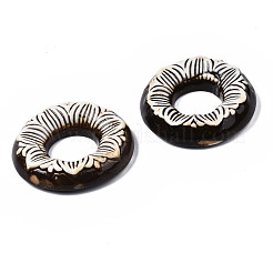 Vintage Floral Donut Porcelain Big Pendants&nbsp;PORC-T006-28