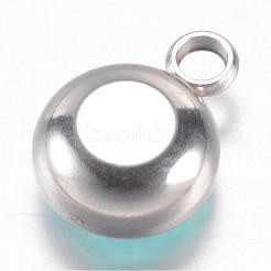 304 Stainless Steel Glass Rhinestone Charms&nbsp;STAS-G082-M