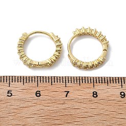 Brass Micro Pave Clear Cubic Zirconia Huggie Hoop Earrings&nbsp;EJEW-L231-44G
