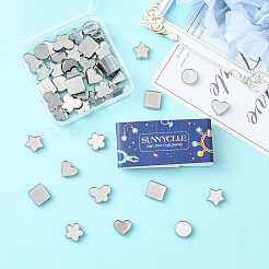 48Pcs 8 Styles Alloy Slide Charms Cabochon Settings&nbsp;FIND-SC0016-55A-P