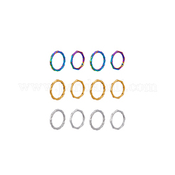 12Pcs 6 Style 304 Stainless Steel Bamboo Sticker Finger Ring for Women&nbsp;RJEW-DC0001-14