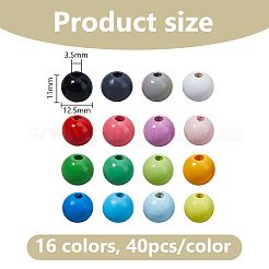 640Pcs 16 Colors Schima Wood Beads&nbsp;WOOD-DC0001-39
