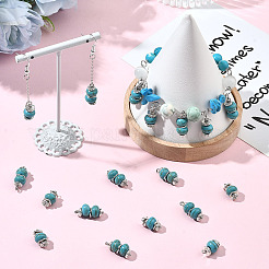 60Pcs 2 Styles Glass & Synthetic Turquoise Pendants&nbsp;PALLOY-SW00127