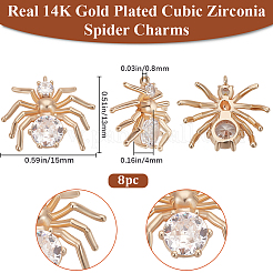8Pcs Brass Micro Pave Clear Cubic Zirconia Pendants&nbsp;KK-BBC0015-56