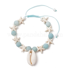 Coastal Natural Cowrie Shell Charm Bracelets&nbsp;BJEW-JB13787