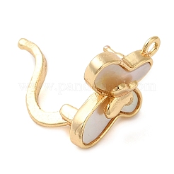 Brass with Natural Shell Fold Over Clasps&nbsp;LS-KK-G505-27G