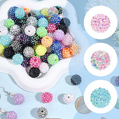 90Pcs 15 Colors Resin Rhinestone Beads&nbsp;RESI-PA0001-41