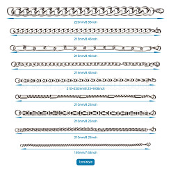 Unisex 304 Stainless Steel Chain Bracelets&nbsp;BJEW-TA0001-05P