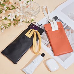 2Pcs 2 Colors PVC Imitation Leather Eyeglass Cases&nbsp;ABAG-CN0001-65