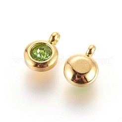 304 Stainless Steel Rhinestone Charms&nbsp;STAS-P237-10G-M