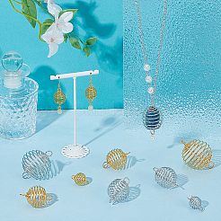 36Pcs 6 Styles 201 Stainless Steel Wire Pendants&nbsp;FIND-PH0027-07