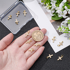 12Pcs Brass Micro Pave Cubic Zirconia Charms&nbsp;KK-UN0005-12