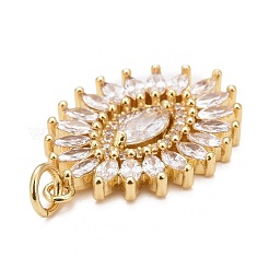 Rack Plating Brass Clear Cubic Zirconia Pendants&nbsp;KK-M229-34G