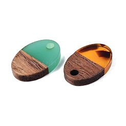 Transparent & Opaque Resin & Walnut Wood Pendants&nbsp;RESI-N053-29