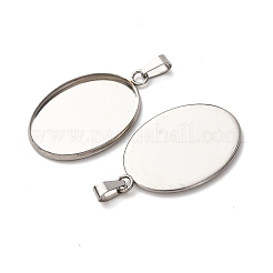 304 Stainless Steel Pendant Cabochon Settings&nbsp;STAS-D379-03C-P