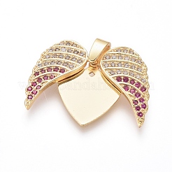 Valentine's Day Brass Micro Pave Cubic Zirconia Openable Pendants&nbsp;ZIRC-I032-29G