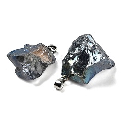 Electroplated Raw Natural Quartz Crystal Pendants&nbsp;G-Q481-20P-06
