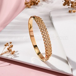 Ion Plating(IP) 304 Stainless Steel Hinged Bangles for Women&nbsp;STAS-Z114-08G