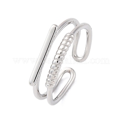 925 Sterling Silver Cuff Rings for Women&nbsp;RJEW-U046-02P