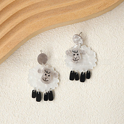 Acrylic Dangle Stud Earrings&nbsp;WG0E7FB-01
