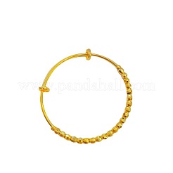 Faceted Brass Round Beads Bangles for Women&nbsp;FS-WG38B73-01