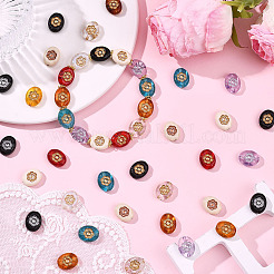 200Pcs 10 Colors Opaque & Transparent Acrylic Metal Enlaced Beads&nbsp;OACR-SC0002-69