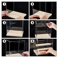 3-Tier Rectangle Clear Acrylic Minifigures Display Boxes&nbsp;ODIS-WH0017-104B