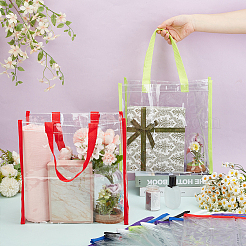 12Pcs 6 Colors Rectangle Transparent PVC Plastic Bags&nbsp;ABAG-FG0001-14