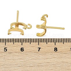 Brass Stud Earring Findings&nbsp;KK-F891-10G