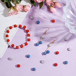 150Pcs 3 Colors Rhinestone Pave Disco Ball Beads&nbsp;RB-UN0001-17C