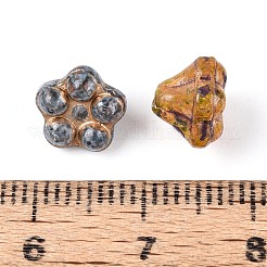 Picasso Baking Paint & Golden Metal Enlaced Glass Beads&nbsp;DGLA-T004-62M