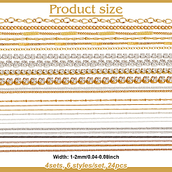 4 Sets 4 Styles Alloy Fine Chain&nbsp;MRMJ-AN0001-03