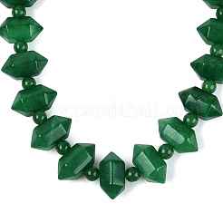 Natural Malaysia Jade Round & Cone Beaded Necklaces&nbsp;NJEW-N064-03H