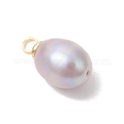 Natural Cultured Freshwater Pearl Rice Charms&nbsp;PALLOY-JF05078-01