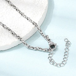 3MM 304 Stainless Steel Twisted Oval Link Chain Necklaces for Man and Women&nbsp;SA-CBAB767-18A-P