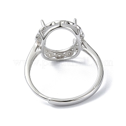 Adjustable 925 Sterling Silver 4 Prongs Ring Settings&nbsp;STER-K179-42P