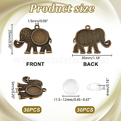 DIY Blank Elephant Pendant Making Kit&nbsp;DIY-PH0021-41