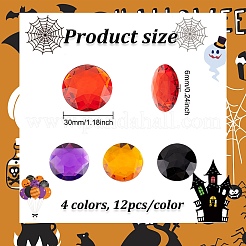 48Pcs 4 Styles Halloween Self-Adhesive Acrylic Rhinestone Stickers&nbsp;STIC-FG0001-06