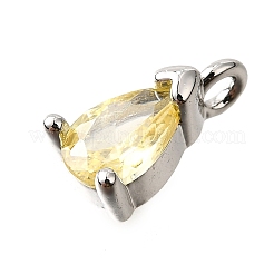 Brass Micro Pave Cubic Zirconia Pendants&nbsp;KK-D356-08B-P