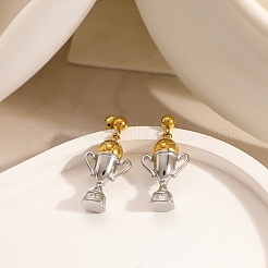 304 Stainless Steel Stud Dangle Earrings&nbsp;SA-CBA9CF9-04GP