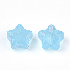 Transparent Spray Painted Glass Beads&nbsp;X1-GLAA-N035-01-A06
