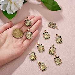 10Pcs Rack Plating Brass Micro Pave Cubic Zirconia Pendants&nbsp;KK-SZ0001-83