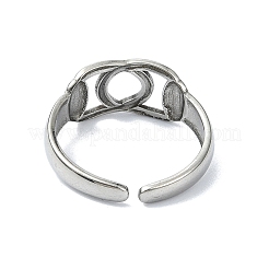 304 Stainless Steel Cuff Rings for Women&nbsp;RJEW-M019-47G