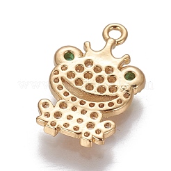 Brass Cubic Zirconia Pendants&nbsp;ZIRC-O029-13G