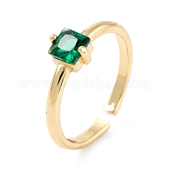Brass Micro Pave Cubic Zirconia Cuff Rings&nbsp;RJEW-M138-14G