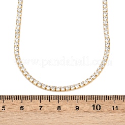 925 Sterling Silver Pave Crystal Cubic Zirconia Tennis Necklaces for Women&nbsp;NJEW-C096-01A-G02