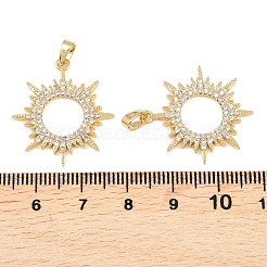 Brass Micro Pave Clear Cubic Zirconia Pendants&nbsp;KK-G552-02G-03
