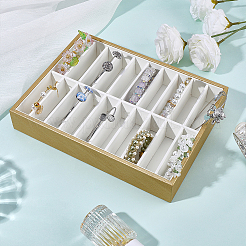 20 Grids PU Leather Bangle Organizer Display Trays&nbsp;BDIS-WH0008-19A