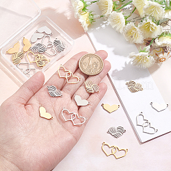 24Pcs 6 Styles 201 Stainless Steel Connector Charms&nbsp;STAS-DC0011-02